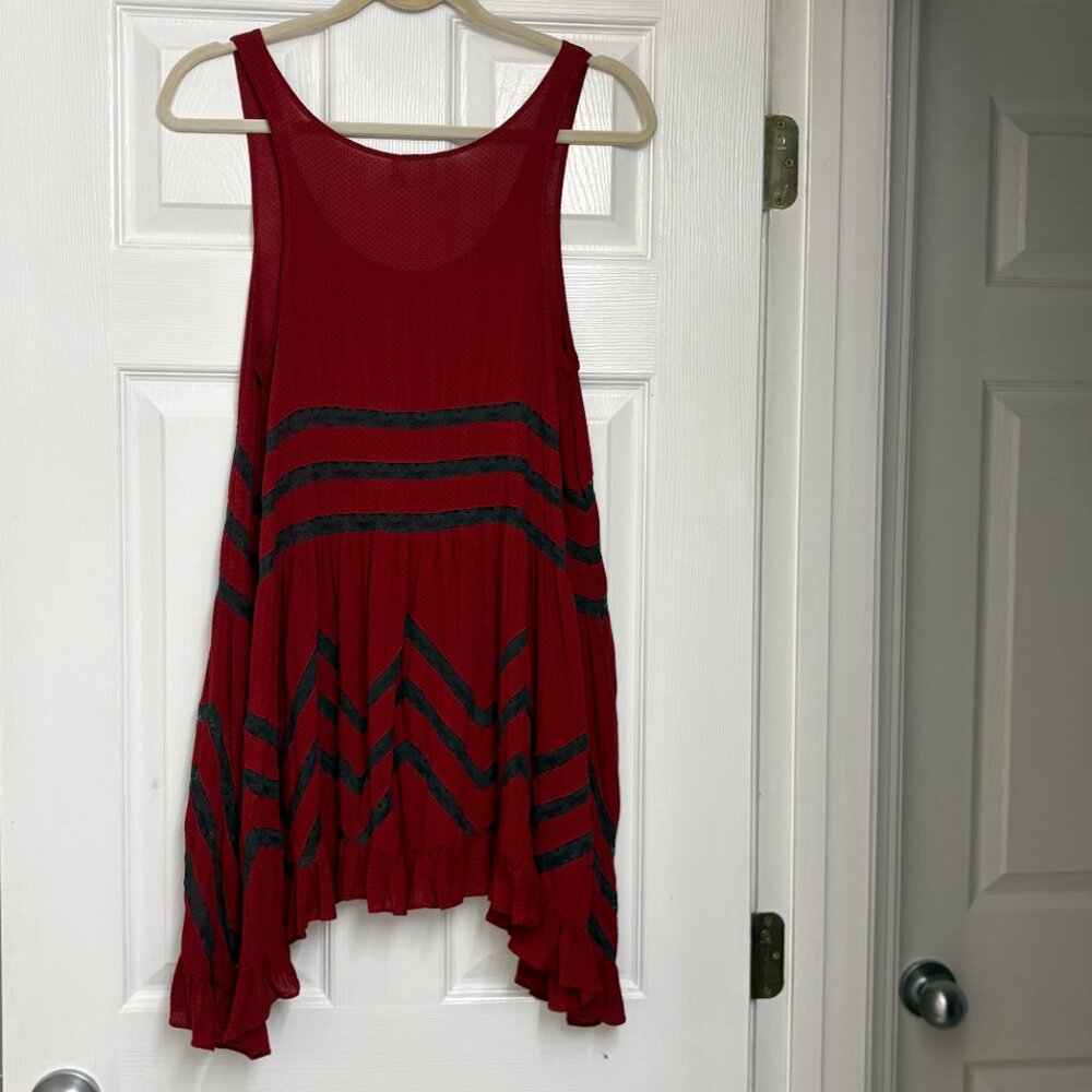 Intimately Free People Voile Lace Trapeze Dress, Crimson S - Picture 9 of 11